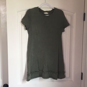 olive green t-shirt dress